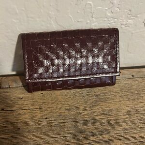 Vintage St Dennis burgundy leather key case model No. 151, featuring 6 hooks
